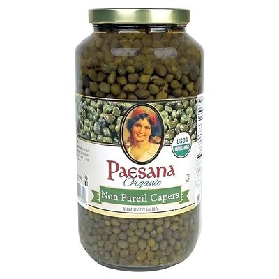Organic Non Pareil Capers, 32 oz(PACK OF 2)