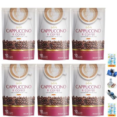 BCoffee Cappuccino B Coffee Mixed Powder Roasted Delicious Intense Fruit Snack Good Shape 10 Sachets/Pack(150g) Set 6 A076 By Thaigiftshop [Get Free Tomato Facial Mask]