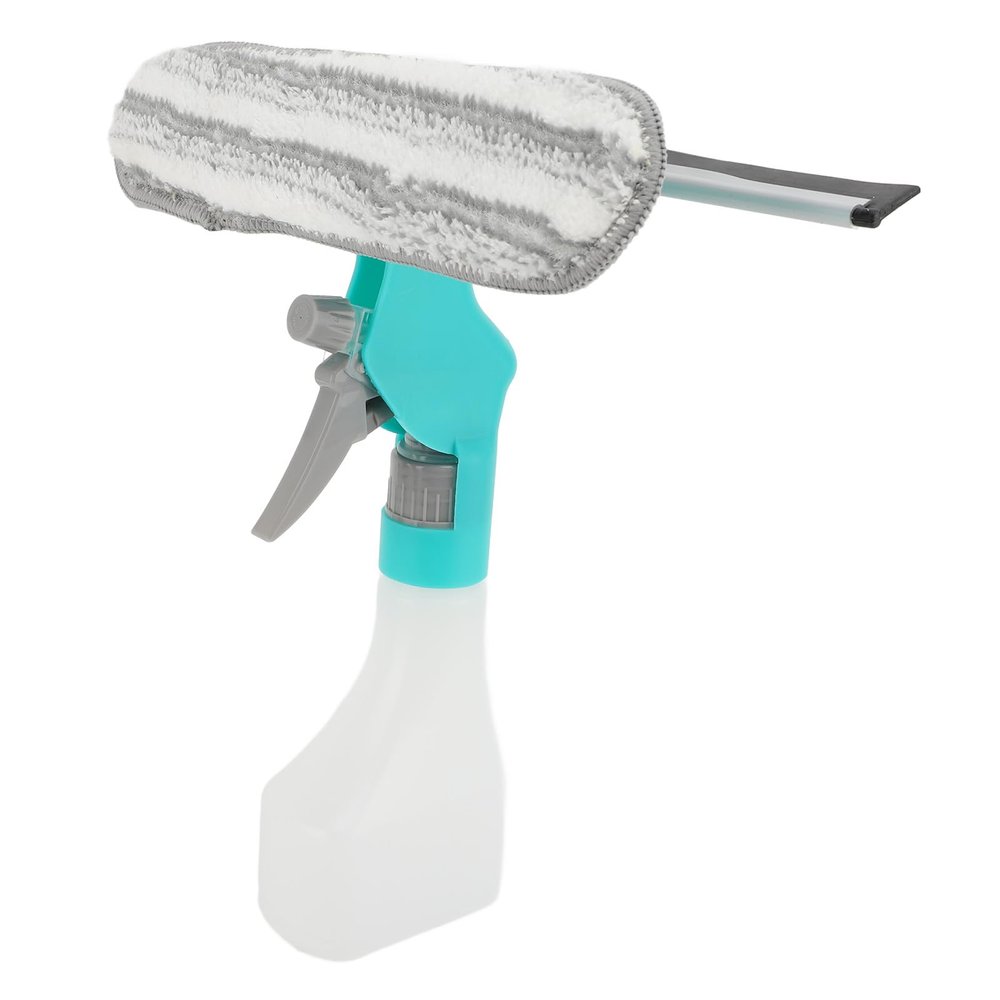 Zerodis Window Squeegee Cleaner with Spray, Mirror Scrub Pad Compact Glass Mop for Indoor Outdoor Bathroom Kitchen