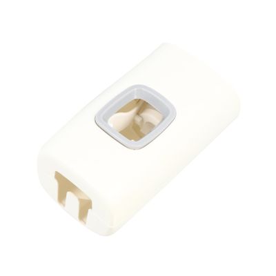 Didiseaon Automatic Toothpaste Squeezer Dispenser Wall-Mounted Non-Punching Material Elastic Opening for Easy Loading Space-Saving Bathroom Toothpaste Rack Moon White