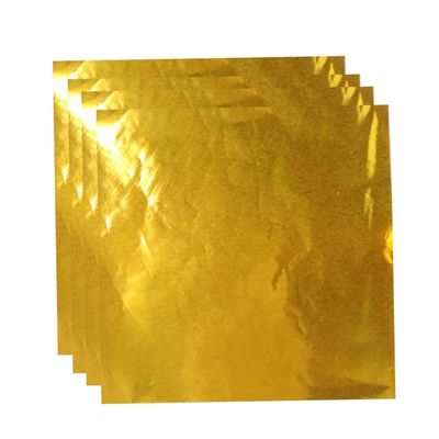 PRETYZOOM 200pcs Foil Wrappers Gold Wrapped Candy Packaging Foil Paper for Chocolate Aluminum Wrapping Paper