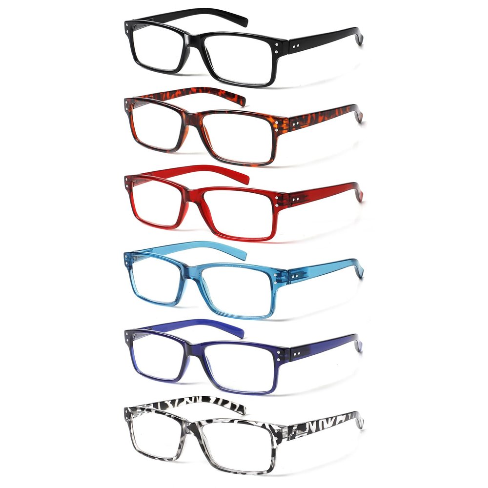 NORPERWIS Reading Glasses 6 Pairs Quality Readers Spring Hinge Glasses for Reading for Men and Women (6 Pack Mix Color -3, 4.00)