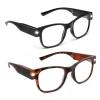 OKH Rechargeable LED Reading Glasses With Lights for Woman Man - Clear Vision Hands Free Light Up Reading Glasses, Eyewear With Blue Light Readers, Black+Tortoiseshell+3.0x view 1