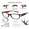 OKH Rechargeable LED Reading Glasses With Lights for Woman Man - Clear Vision Hands Free Light Up Reading Glasses, Eyewear With Blue Light Readers, Black+Tortoiseshell+3.0x view 2