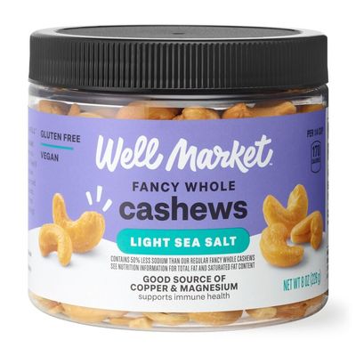 Well Market Lightly Salted Whole Cashews, 8 oz