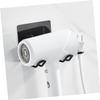 IWOWHERO 2pcs Wall-Mounted Hair Dryer Holder Stand Hair Dryer Rack Adhesive Bracket Multifunctional Hook Black White view 4