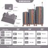 5-Piece Suitcase Set (20" 24" 28" + One Travel Bag and One Toiletry Bag), Hard Shell, Universal Wheels, ABS Luggage Set, with TSA Lock, Carry-on Luggage, Durable Luggage, Gray view 3