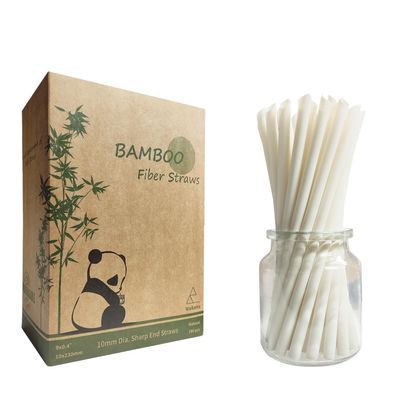 10mm Super Wide Biodegradable Bamboo Bubble Tea Straws, 100% Eco Friendly Disposable Drinking Straw Made of Planted Fiber, Large Bamboo Fiber Straw Perfect For Smoothies, Jumbo and Boba