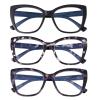 OKH 3 Packs Computer Reading Glasses for Women readers 2.00 Men Blue Light Blocking Readers Spring Hinge Eyewear (Black, Black and white, Purple tortoiseshell) view 1