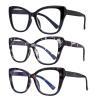 OKH 3 Packs Computer Reading Glasses for Women readers 2.00 Men Blue Light Blocking Readers Spring Hinge Eyewear (Black, Black and white, Purple tortoiseshell) view 2