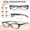 OKH 3 Packs Computer Reading Glasses for Women readers 2.00 Men Blue Light Blocking Readers Spring Hinge Eyewear (Black, Black and white, Purple tortoiseshell) view 3