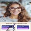OKH 3 Packs Computer Reading Glasses for Women readers 2.00 Men Blue Light Blocking Readers Spring Hinge Eyewear (Black, Black and white, Purple tortoiseshell) view 4