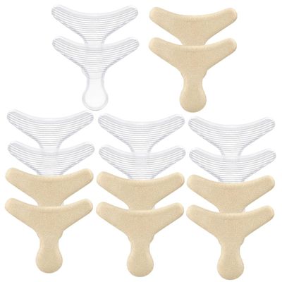 Didiseaon 8pairs T-Shape Shoe Heel Inserts Self-Adhesive Cushions for Comfort and Abrasion Resistance for Shoe Types Including Heels and Footwear