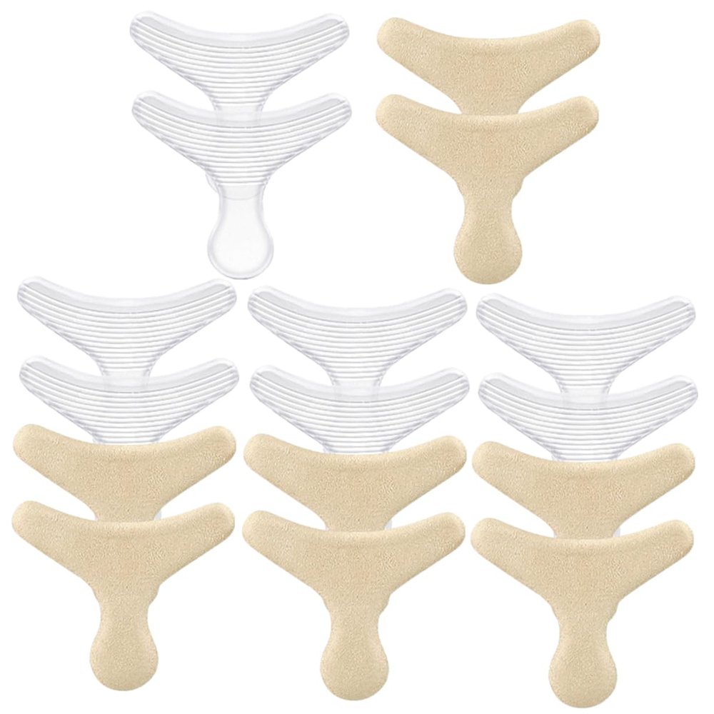 Didiseaon 8pairs T-Shape Shoe Heel Inserts Self-Adhesive Cushions for Comfort and Abrasion Resistance for Shoe Types Including Heels and Footwear
