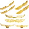 100 Pcs Wizard Party Decoration Golden Wings Chocolate Decor with 100 Glue Point Gold Glitter Wings Wizard Chocolate Decoration Wafer Cupcake Toppers for Themed Party Birthday Cake Wedding (2 styles) view 1