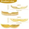 100 Pcs Wizard Party Decoration Golden Wings Chocolate Decor with 100 Glue Point Gold Glitter Wings Wizard Chocolate Decoration Wafer Cupcake Toppers for Themed Party Birthday Cake Wedding (2 styles) view 2