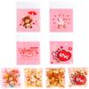 Valentines Treat Bags, 100 PCS Valentiens Cellophane Treat Bags, Valetines Candy Bags, Self Adhesive Plastic Valetine Gift Bags Cookie Bags Goodie Bags for Valentine's Day Holiday Party Favor Supplies view 1
