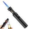 Portable Adjustable Refillable Butane Jet Lighter, Torch Lighters, Butane Refillable Jet Flame Torch Lighters, Adjustable Jet Flame Torch Lighters, Windproof Long Lighter for BBQ (NO Gas) (Black) view 1