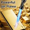 Portable Adjustable Refillable Butane Jet Lighter, Torch Lighters, Butane Refillable Jet Flame Torch Lighters, Adjustable Jet Flame Torch Lighters, Windproof Long Lighter for BBQ (NO Gas) (Black) view 2