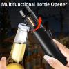 Portable Adjustable Refillable Butane Jet Lighter, Torch Lighters, Butane Refillable Jet Flame Torch Lighters, Adjustable Jet Flame Torch Lighters, Windproof Long Lighter for BBQ (NO Gas) (Black) view 3