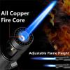 Portable Adjustable Refillable Butane Jet Lighter, Torch Lighters, Butane Refillable Jet Flame Torch Lighters, Adjustable Jet Flame Torch Lighters, Windproof Long Lighter for BBQ (NO Gas) (Black) view 4