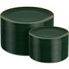 PULOTE 200PCS Green Plastic Plates - Heavy Duty Green Disposable Include 100 Each (10 inch Dinner & 7 inch Dessert) Plates for Christmas Party view 1