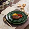 PULOTE 200PCS Green Plastic Plates - Heavy Duty Green Disposable Include 100 Each (10 inch Dinner & 7 inch Dessert) Plates for Christmas Party view 4