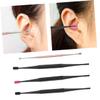 TOVINANNA 4pcs Silicone Ear Spoon Double-Ended Ear Cleaners and Stainless Steel Spiral for Wax Removal Mixed Colors Random Color view 3