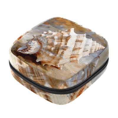 Sanitary Napkin Storage Bags, Shell Paint Menstrual Pad Bag Oxford Cloth Menstrual Cup Pouches Nursing Pad Tampon Period Bags with Zipper for Teen Girls Women Ladies