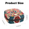 Sanitary Napkin Storage Bags, Flowers Cosmetic Pattern Menstrual Pad Bag Oxford Cloth Menstrual Cup Pouches Nursing Pad Tampon Period Bags with Zipper for Teen Girls Women Ladies view 2