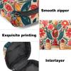 Sanitary Napkin Storage Bags, Flowers Cosmetic Pattern Menstrual Pad Bag Oxford Cloth Menstrual Cup Pouches Nursing Pad Tampon Period Bags with Zipper for Teen Girls Women Ladies view 3