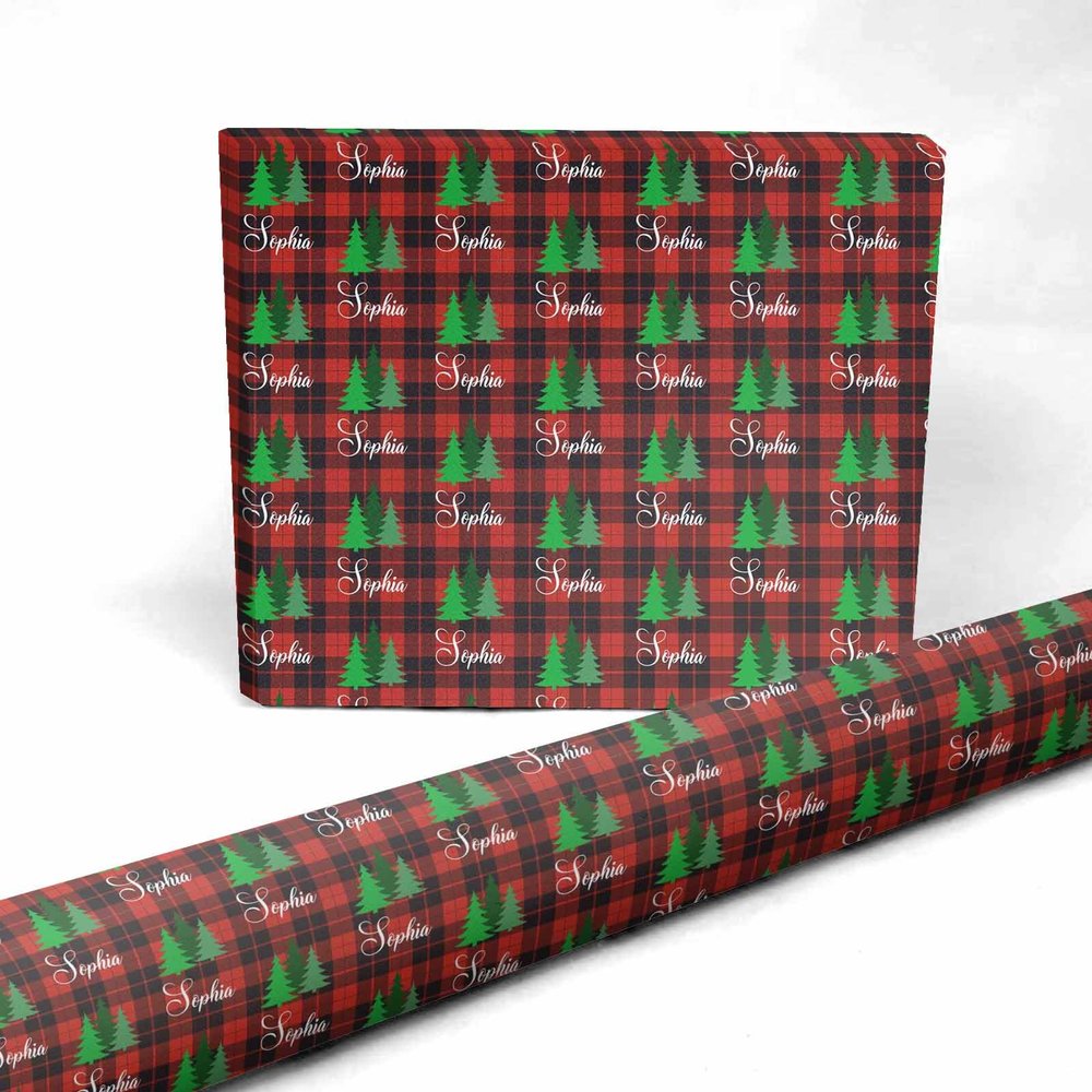 VIPOPSA Christmas Wrapping Paper - Personalized Name Text, Funny Birthday Gift Wrap, Custom Tissue Paper Roll