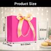 EUSOAR Hot Pink Heavy Duty Gift Bags, 20pcs 8.6"x3.9"x7" with Handle & Ribbon, Perfect for Weddings, Birthdays, Anniversaries & More view 2