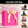 EUSOAR Hot Pink Heavy Duty Gift Bags, 20pcs 8.6"x3.9"x7" with Handle & Ribbon, Perfect for Weddings, Birthdays, Anniversaries & More view 4