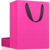 EUSOAR Paper Gift Bags with Handles, 12pcs 7.8"x3.9"x11" Hot Pink Gift Wrap Bags Bulk,Merchandise Grocery Craft Retail Shopping Wedding Birthday Holiday Party Favor Thank You Paper Bags view 1