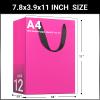 EUSOAR Paper Gift Bags with Handles, 12pcs 7.8"x3.9"x11" Hot Pink Gift Wrap Bags Bulk,Merchandise Grocery Craft Retail Shopping Wedding Birthday Holiday Party Favor Thank You Paper Bags view 2
