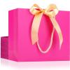EUSOAR Paper Bags, 20pcs 10.6"x3.1"x8.3" Hot Pink Heavy Duty Gift Bags with Bow Ribbon Handle, Shopping Thank You Gift Treat Party Favor Paper Bags Bulk for for Shopping Wedding Birthday Party Favor view 1