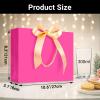 EUSOAR Paper Bags, 20pcs 10.6"x3.1"x8.3" Hot Pink Heavy Duty Gift Bags with Bow Ribbon Handle, Shopping Thank You Gift Treat Party Favor Paper Bags Bulk for for Shopping Wedding Birthday Party Favor view 2