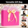 EUSOAR Paper Bags, 20pcs 10.6"x3.1"x8.3" Hot Pink Heavy Duty Gift Bags with Bow Ribbon Handle, Shopping Thank You Gift Treat Party Favor Paper Bags Bulk for for Shopping Wedding Birthday Party Favor view 3