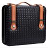 BCCCLLLSA Cigars,Humidors, Cigar Box Cigar Humidor Case, Handmaded Cigar Box Travel Case Humidor in Woven Cow Leather, Premium Black Leather, Holds 50 Cigars view 4