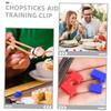 KICHOUSE 12pcs Reusable Chopstick Helpers Lightweight Practice Chopstick Clips for Training for Learning Improving Skills Includes Multi-color Options Blue Red Pink Yellow-green Black view 3