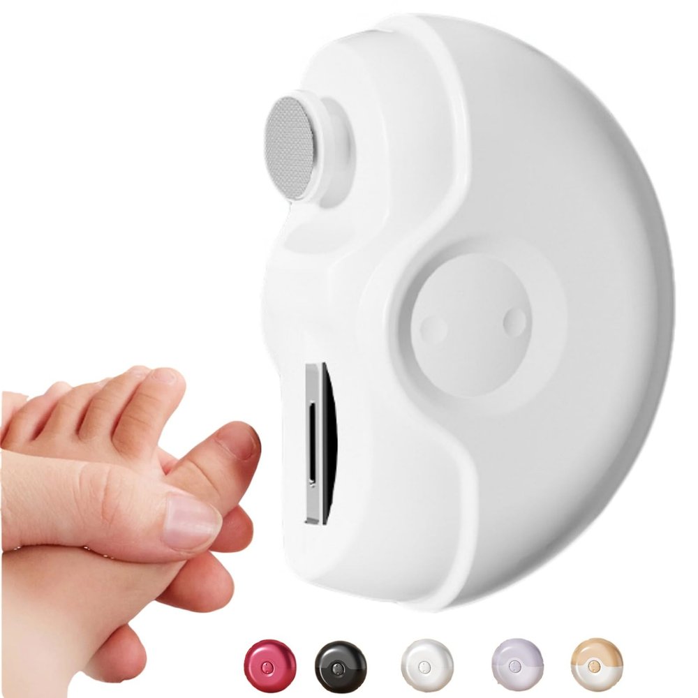Electric Nail Clipper for Adults and Seniors, Automatic Nail File and Nail Grinder for Women, Safe and Easy for Babies, Rechargeable Manicure Tool with Anti-Pinch Technology for Nails (White)