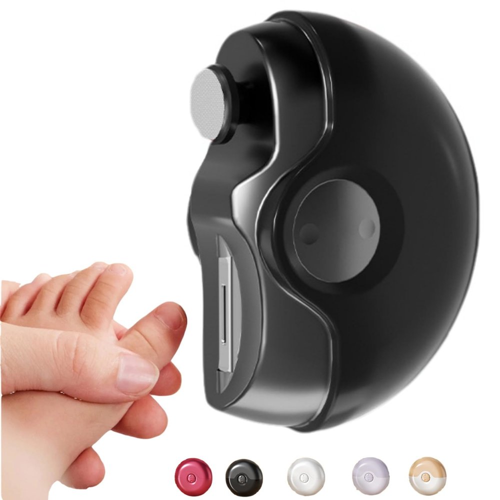 Electric Nail Clipper for Adults and Seniors, Automatic Nail File and Nail Grinder for Women, Safe and Easy for Babies, Rechargeable Manicure Tool with Anti-Pinch Technology for Nails (Black)