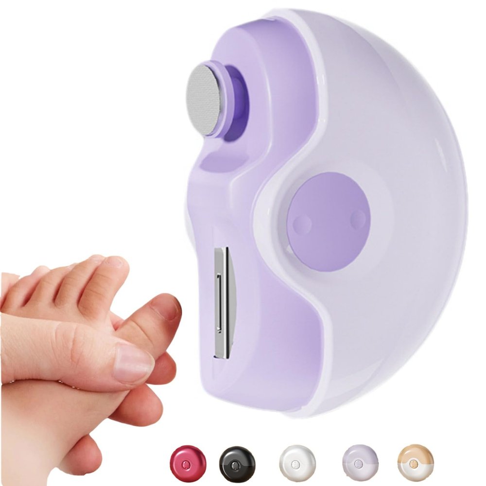 Electric Nail Clipper for Adults and Seniors, Automatic Nail File and Nail Grinder for Women, Safe and Easy for Babies, Rechargeable Manicure Tool with Anti-Pinch Technology for Nails (Purple)