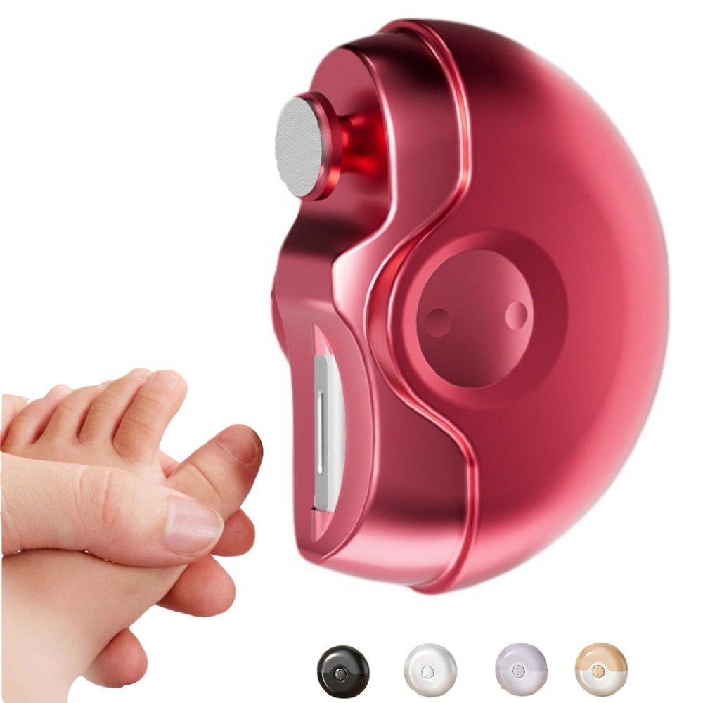 Electric Nail Clipper for Adults and Seniors, Automatic Nail File and Nail Grinder for Women, Safe and Easy for Babies, Rechargeable Manicure Tool with Anti-Pinch Technology for Nails (Red)