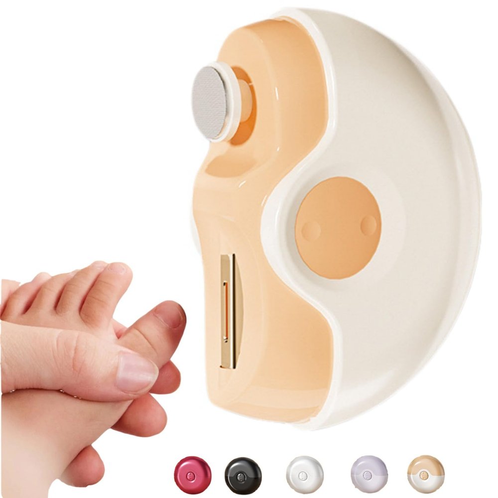 Electric Nail Clipper for Adults and Seniors, Automatic Nail File and Nail Grinder for Women, Safe and Easy for Babies, Rechargeable Manicure Tool with Anti-Pinch Technology for Nails (Yellow)