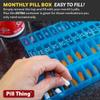 AM PM 31 Day Once-a Day Monthly Pill Planner Organizers - Large Compartment Pill Boxes Store Medications for Entire Month Plus Compartment for Extra Pills (AM/PM) (Am/Pm Blue & Blue) view 3