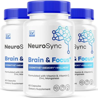 (3 Pack) NeuroSync Brain Capsules, Neuro Sync Brain & Focus, NeuroSync Brain, NeuroSync Advanced Formula Capsules, NeuroSync Brain Supplement, 180 Capsules for 3 Months