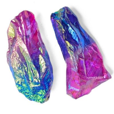 Crystals, Rocks, Jade, Crystals and Healing Stones, Witchcraft Supplies, Healing Crystals, Stones, Healing Stones, Rock Collection, Agate, Raw Stones (Pink-Tanzine Aura Quartz, 2 Pcs)