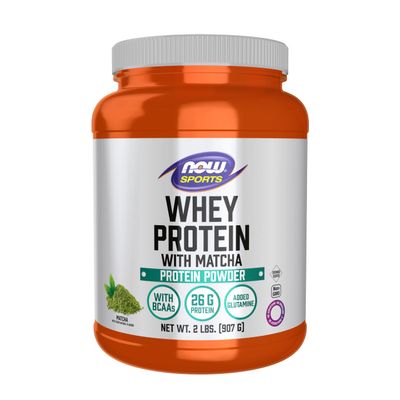 Now Sports Nutrition, Whey Protein, 24 G with BCAAs, Matcha Powder, 2-Pound